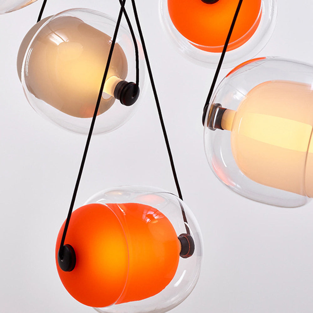 Valentina Moderni LED Bolla Vetro Lampade a Sospensione Blu/Giallo/Rosa/Grigio Fumo/Bianco/Chiaro Soggiorno/Camera da Letto