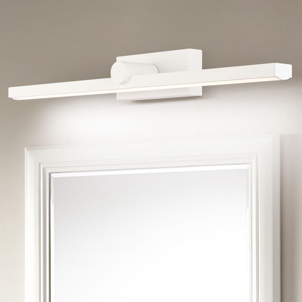 Arisha Minimalismo LED Applique Rettangolo Anteriore Vanity Metallo Bianco Bagno