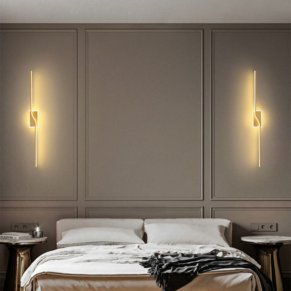 Arisha Applique LED Lusso Moderno Curvo Lineare Metallo, Oro,Bagno