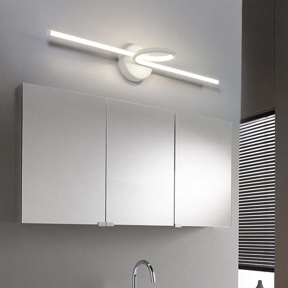 Arisha Applique Specchio Anteriore Curvo Vanità Metallo,Nero/Bianco