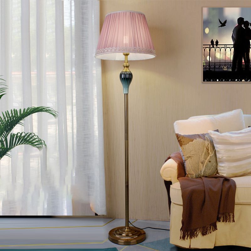 Tiffany Moderni LED Lampade da Terra Metallo Tessuto Soggiorno/Camera da Letto