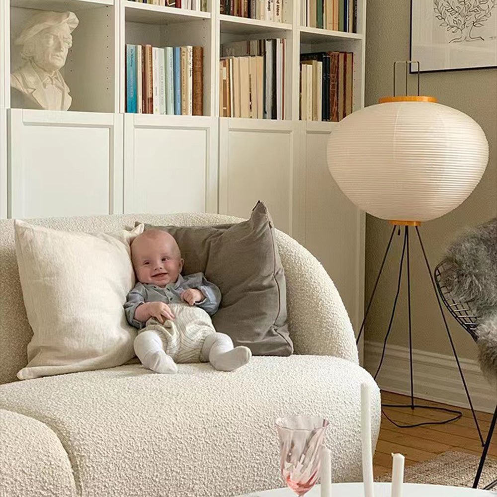 Ritta Moderne Minimalista Treppiede Lanterna Carta Lampade da Terra Bianco