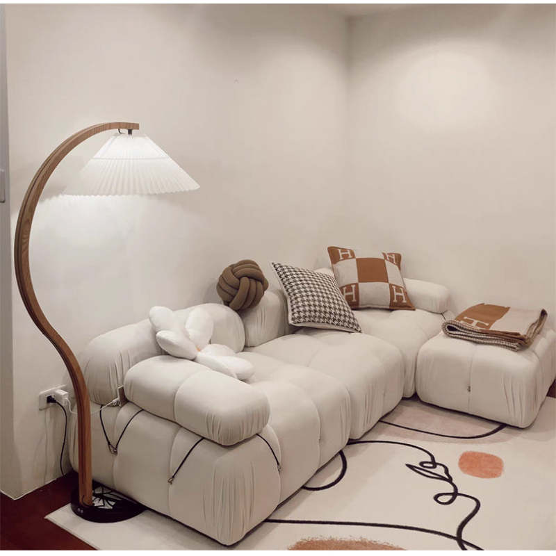 Muto Minimalista LED Lampada da Terra Metallo Legno Arco Soggiorno/Camera da Letto