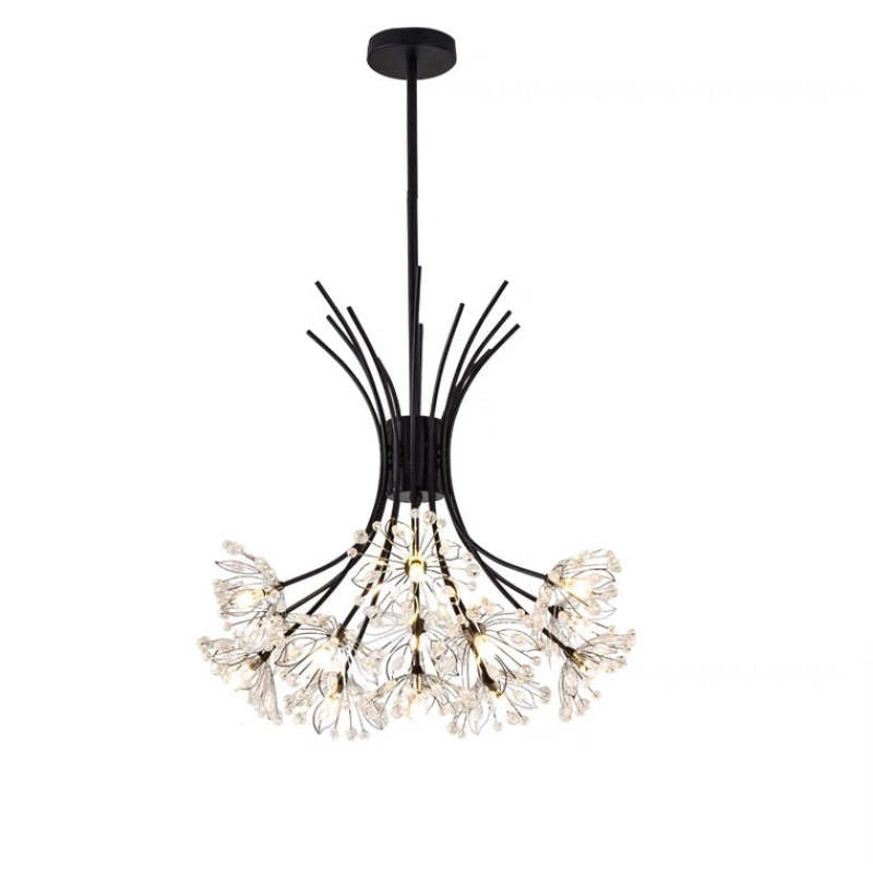 Arisha Moderna Arte Deco Lampada a Sospensione Sputnik Metallo/Acrilico Nero/Oro