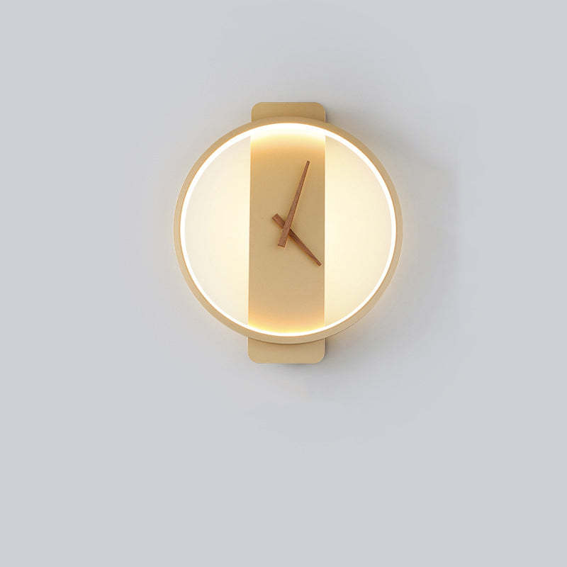 Nordic Moderno LED Orologio Applique Quadrato/Girare Metallo Acrilico Oro/Nero Soggiorno/Camera da Letto