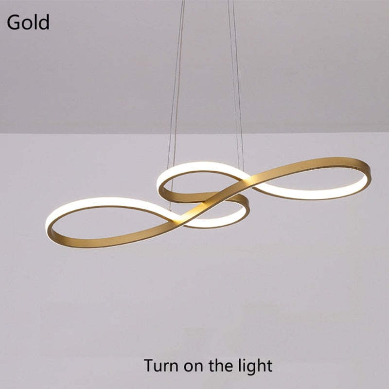 Arisha Lampada a Sospensione Lineare Moderna Nero/Oro/Bianco