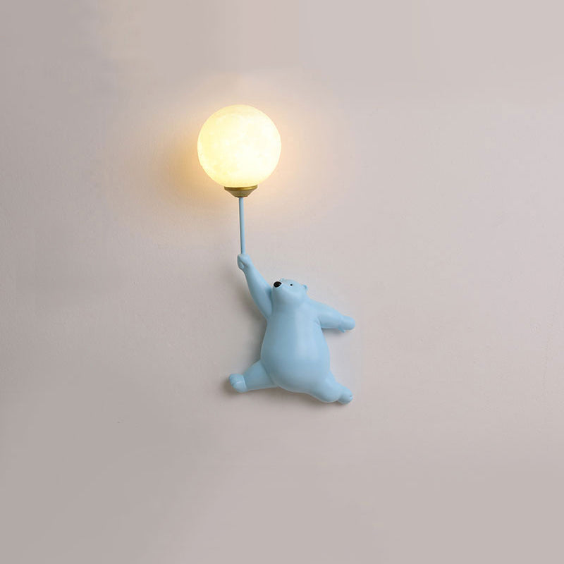 Aria Design LED Applique da Parete Lettura Pallone d'Orso Bianco/Blu Camera da letto/Studio/Soggiorno