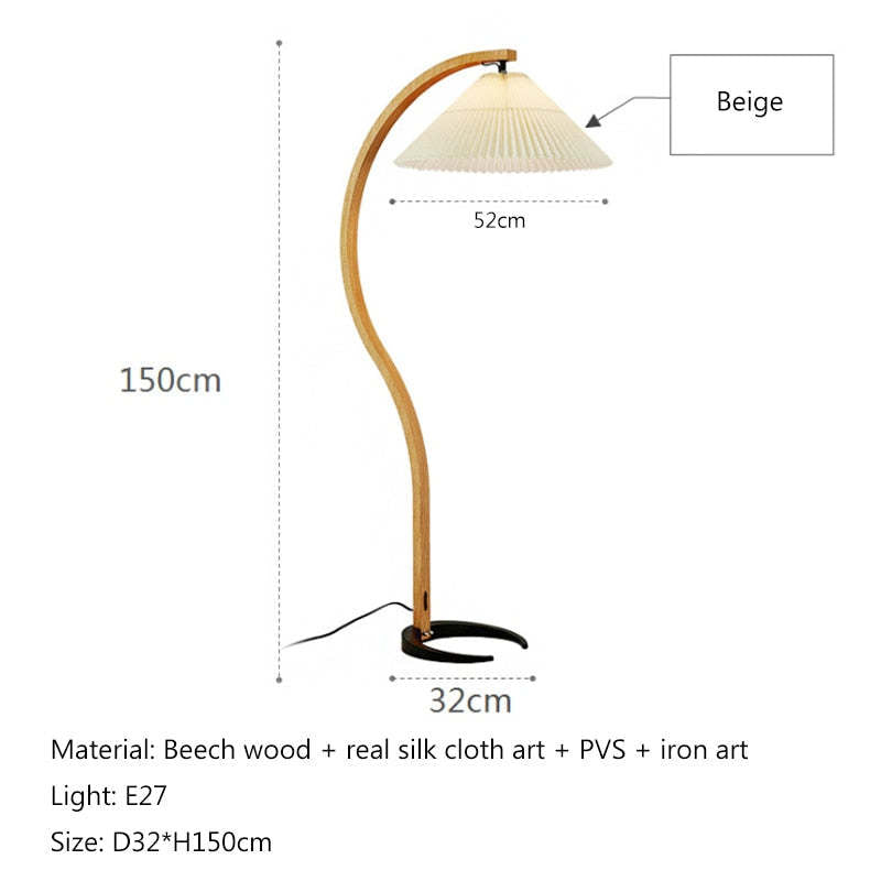 Muto Minimalista LED Lampada da Terra Metallo Legno Arco Soggiorno/Camera da Letto