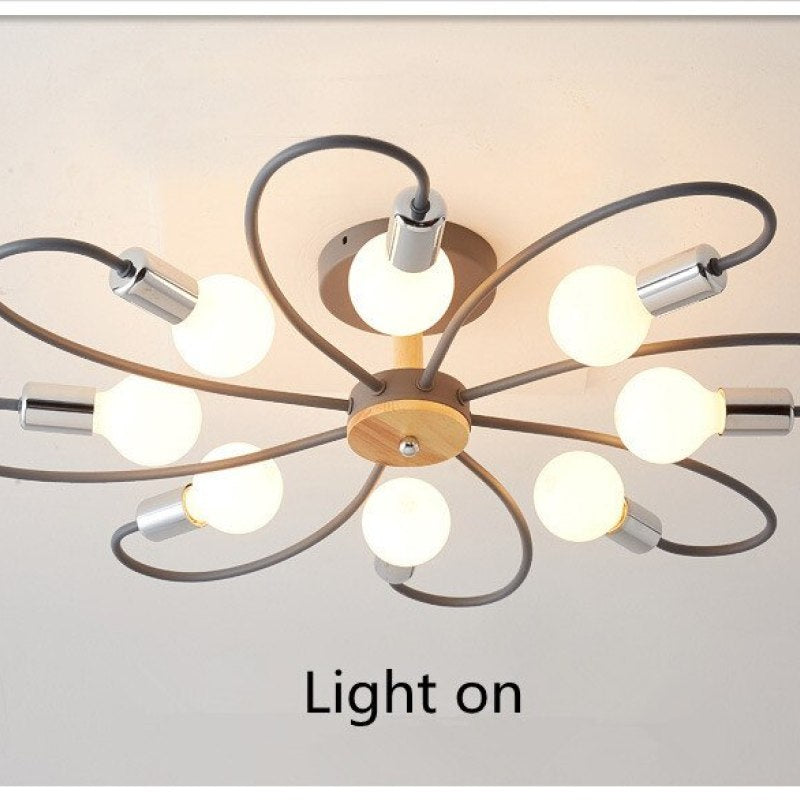 Arisha Elegante LED Bellissimo Plafoniera Metallo Vetro Fiore Grigia/Verde Soggiorno/Camera da Letto