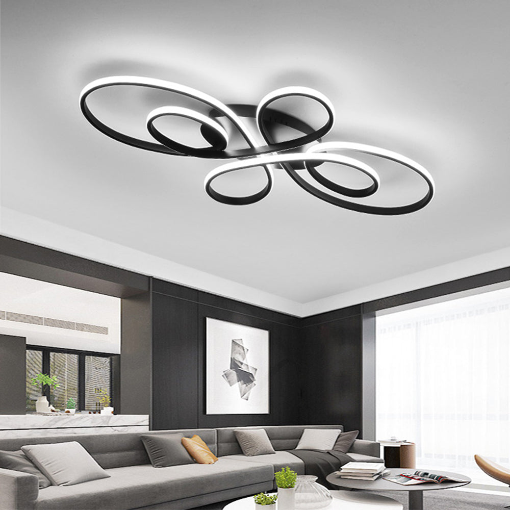 Arisha Moderno LED Metallo Plafoniera Multi Anelli Marrone/Bianco Soggiorno/Camera da Letto