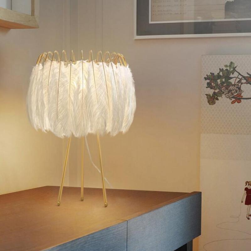 O'Moore Moderno LED Lampada da Terra Piuma Bianco Tripot Soggiorno