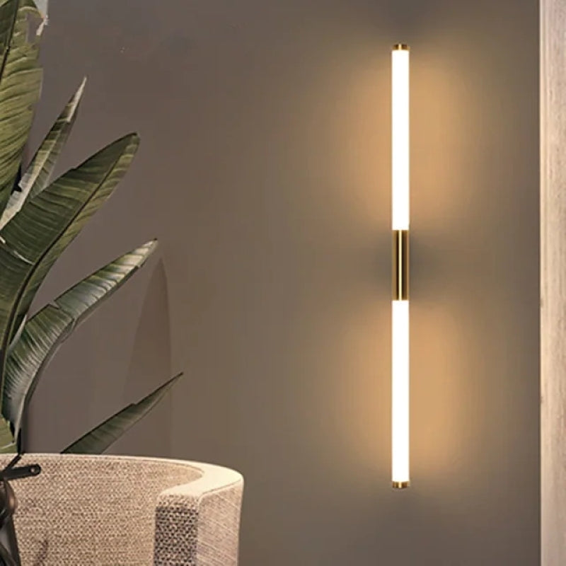 Arisha Moderno LED Applique Metallo Linea Acrilico Oro