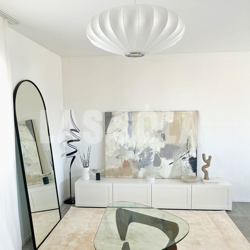 Ritta Design LED Lampada a Sospensione Seta Artificiale Bianco