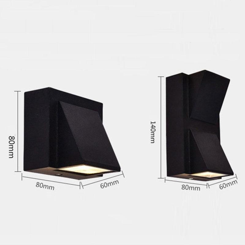 Ray Moderna Minimalismo LED Applique da Esterni Metallo Nera Piccolo Corridoio/Giardino