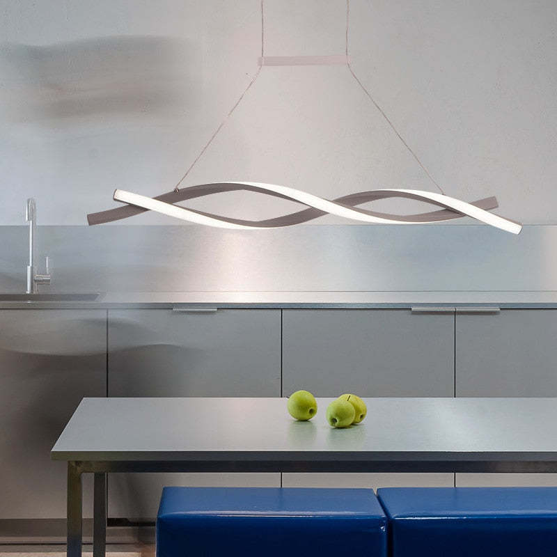 Arisha Lampade a Sospensione Lineare Doppia onda Moderno Metallo Nero/Grigio Camera da Letto