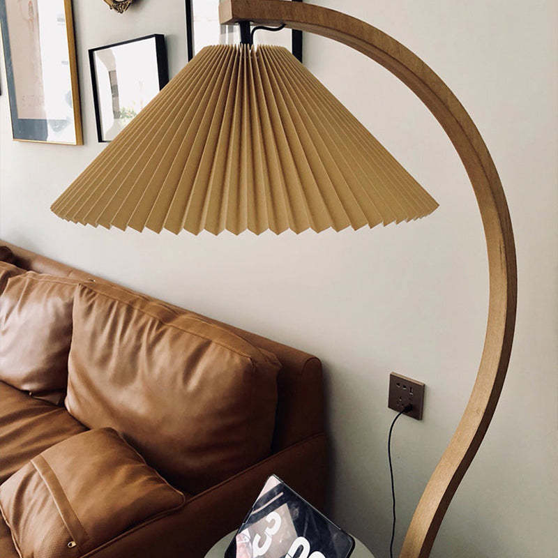 Muto Minimalista LED Lampada da Terra Metallo Legno Arco Soggiorno/Camera da Letto