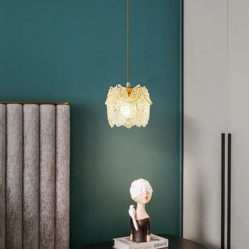 Kristy Bellissimo LED Lampade a Sospensione Metallo/Acrilico Bianco Francese Lacey Fiore Soggiorno/Camera da Letto
