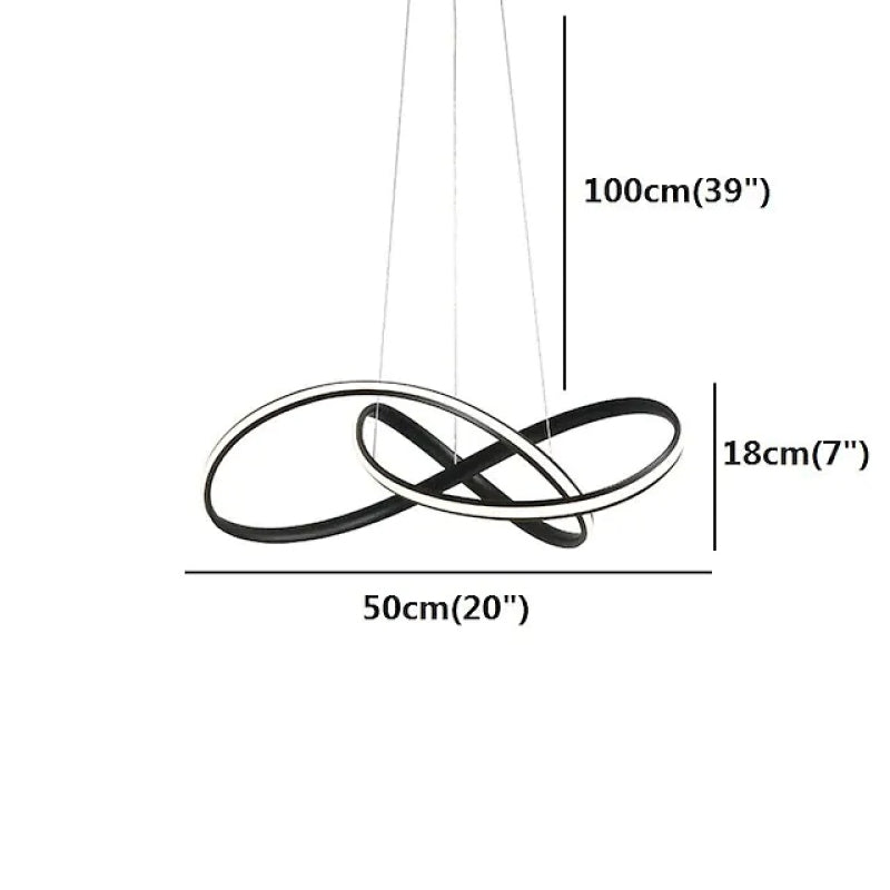 Arisha Moderno Anelli LED Lampada a Sospensione LED Nero/Bianco Soggiorno/Camera da Letto
