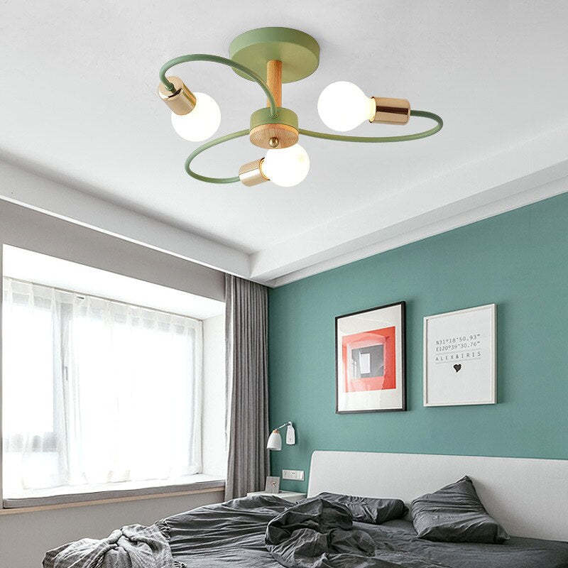 Arisha Elegante LED Bellissimo Plafoniera Metallo Vetro Fiore Grigia/Verde Soggiorno/Camera da Letto
