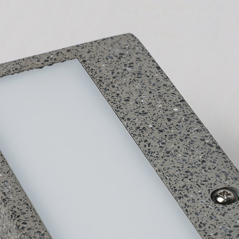Ray Semplice Rettangolare LED Applique da Esterni Nero/Bianco Metallo Acrilico Giardino