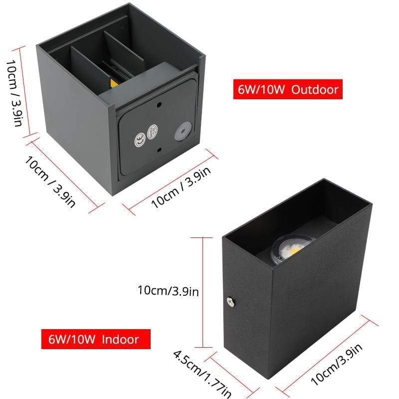 Ray Applique da Esterni Quadrato Regolabile LED