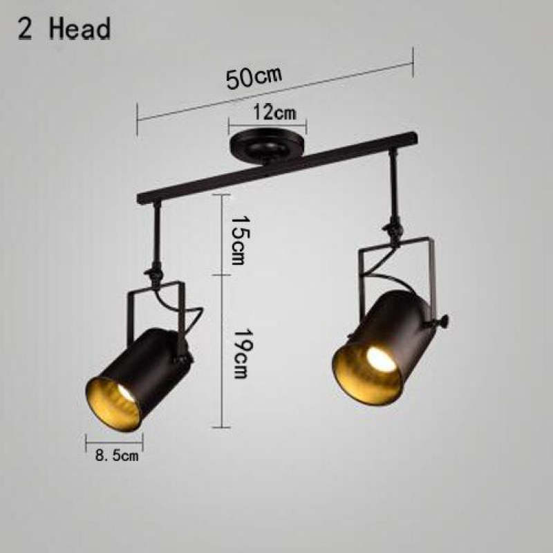 Silva Industriale LED Vintage Regolabile Plafoniere Nero Soggiorno/Camera da Letto