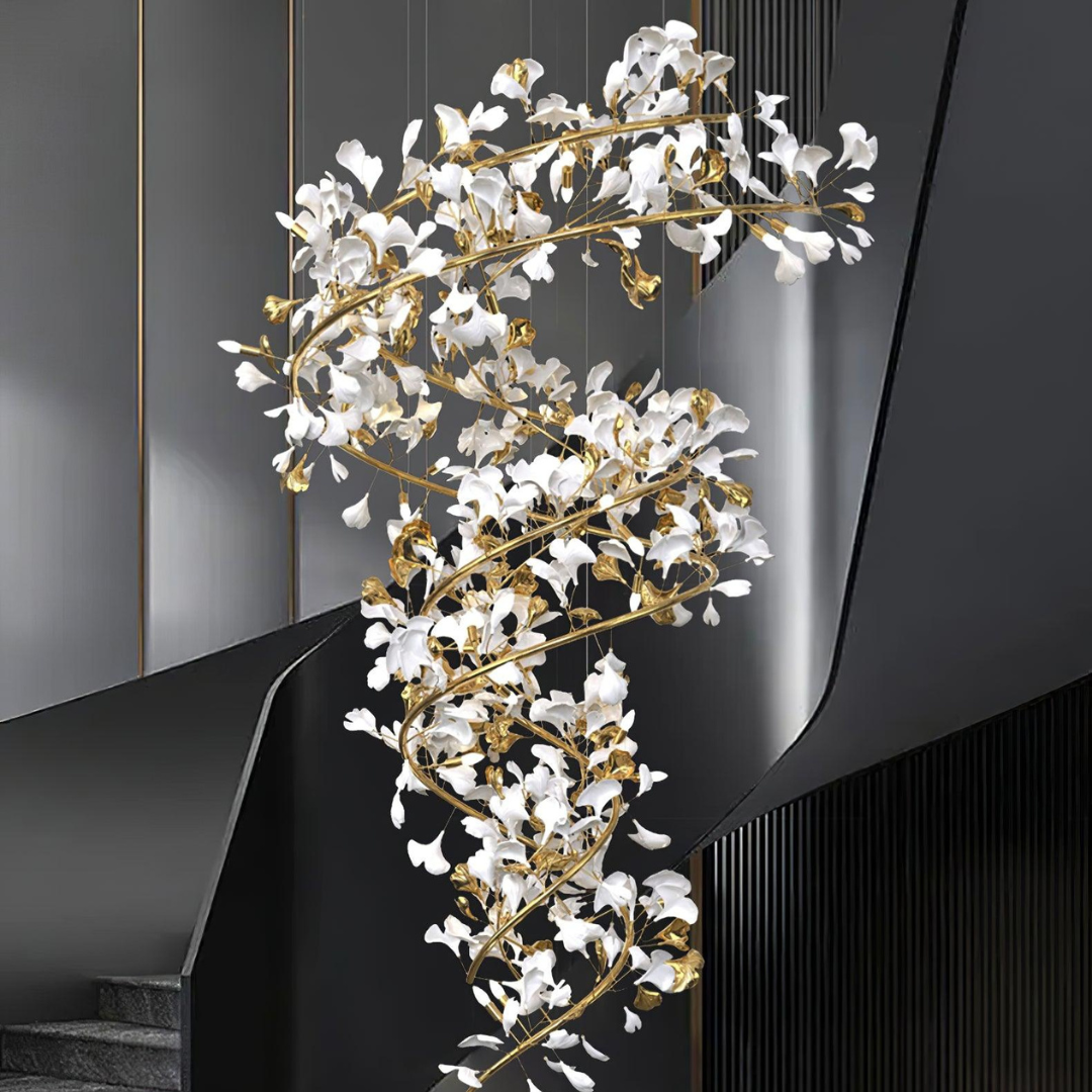 Olivia Design Bellissimo LED Lampade a Sospensione Spirale Ginkgo Biloba Metallo Ceramico Soggiorno/Camera da Letto