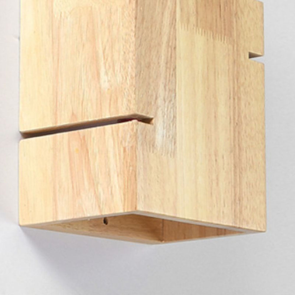 Muto Minimalista LED Applique Rettangolare Legno Soggiorno/Camera da Letto