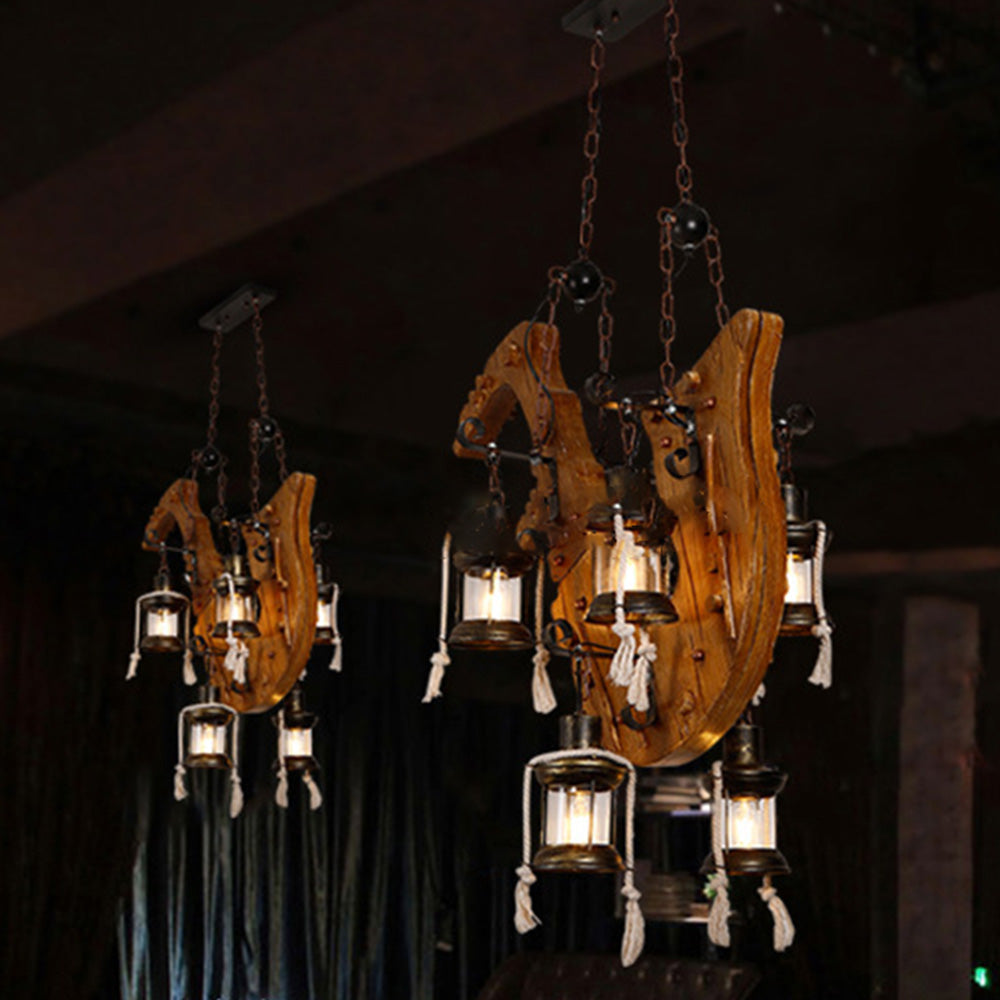 Epoch Lampade a Sospensione Retro Sassofono Metallo/Legno Noce