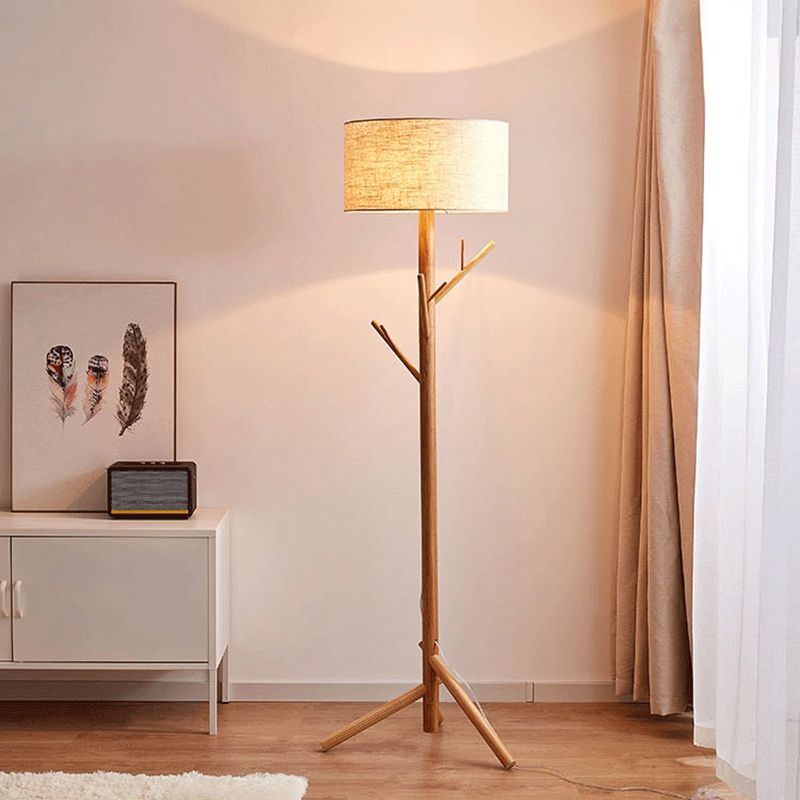 Muto Tessuto Legno Albero Giapponese Lampade da Terra