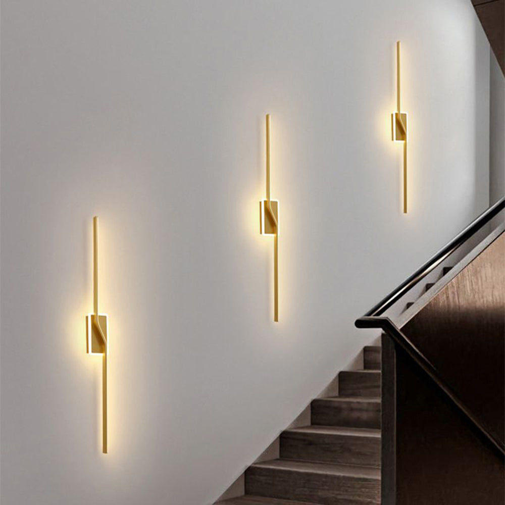 Arisha Applique LED Lusso Moderno Curvo Lineare Metallo, Oro,Bagno