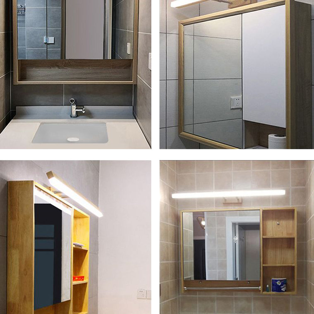 Muto Minimalismo Classico LED Applique Lungo Metallo Legno Vanità Specchio Bagno/Sala Studio