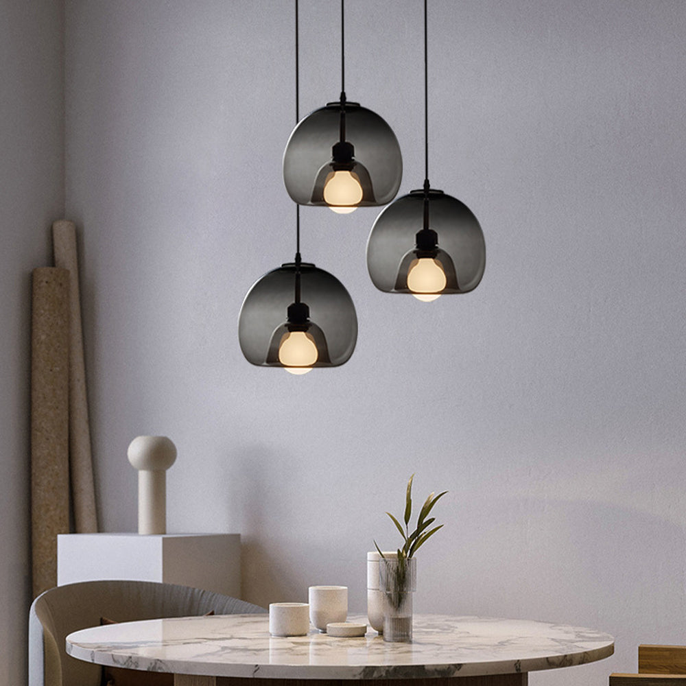 Valentina Moderno LED Globo Vetro Lampade a Sospensione Ambra/Grigio Soggiorno/Camera da Letto