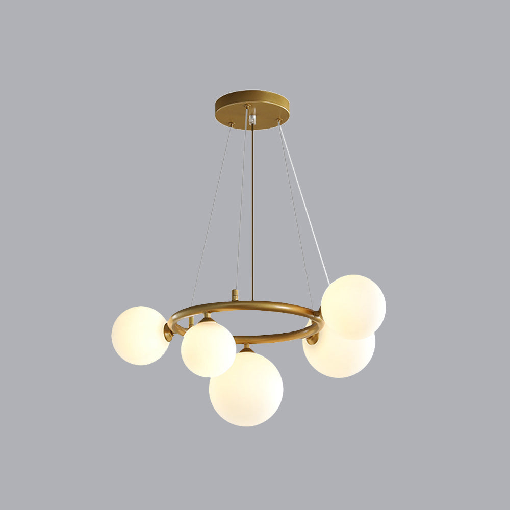Valentina Minimalista Moderno LED Lampade a Sospensione Bianco/Oro Metallo/Vetro Soggiorno/Camera da Letto