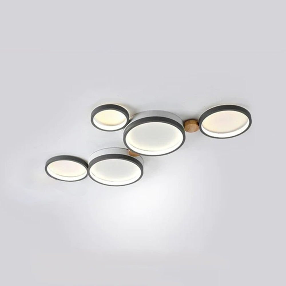 Arisha Minimalismo LED Plafoniera Bianco Rotonda Metallo Legno Soggiorno/Camera da Letto/Sala da Pranzo