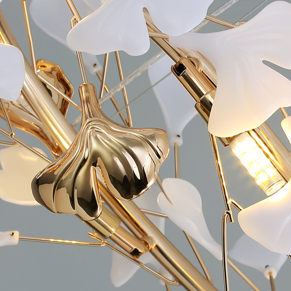 Olivia Moderne LED Lampade a Sospensione Ginkgo Biloba Metallo Oro Petalo Soggiorno/Camera da Letto