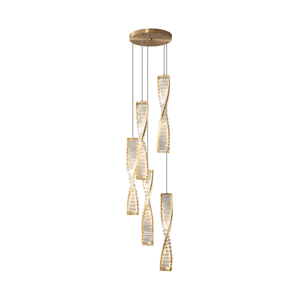 Kristy Moderne LED Spirale Lampade a Sospensione Metallo Nero/Oro Spirale Soggiorno/Camera da Letto
