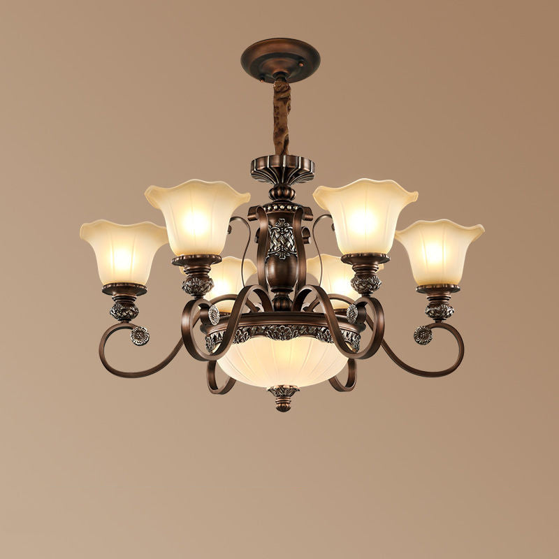 Arisha Retro Fiore Lampade a Sospensione Metallo Vetro Soggiorno Camera da Letto