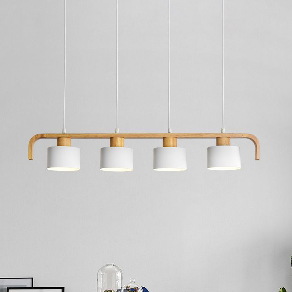 Valentina Lampade a Sospensione Cilindro Nordico, Legno, Camera da Letto