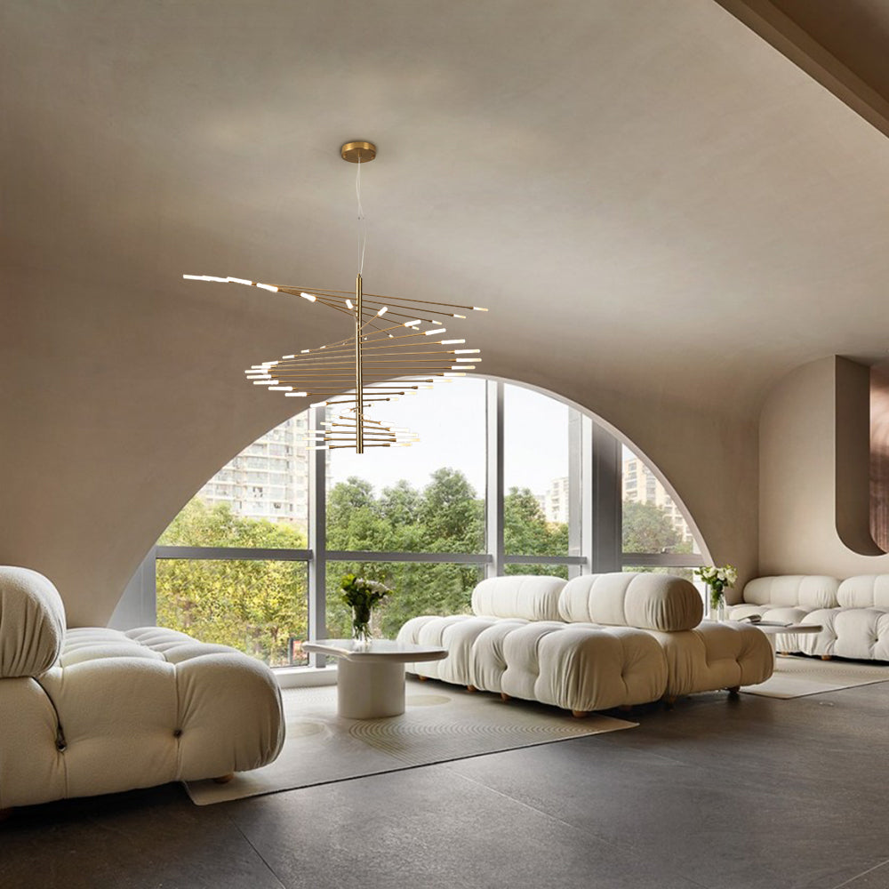 Arisha Lampada a Sospensione Moderno Multi-Line in Metallo/Acrilico Nero/Oro