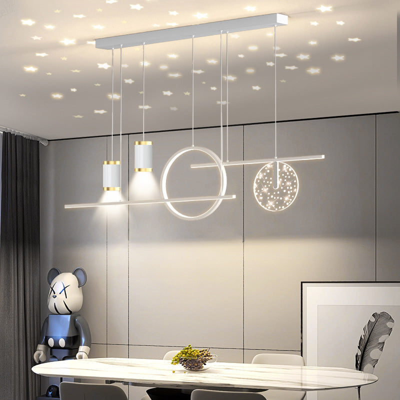 Madina Lampada a Sospensione Metallo Nero/Bianco/Oro Stellato Moderna
