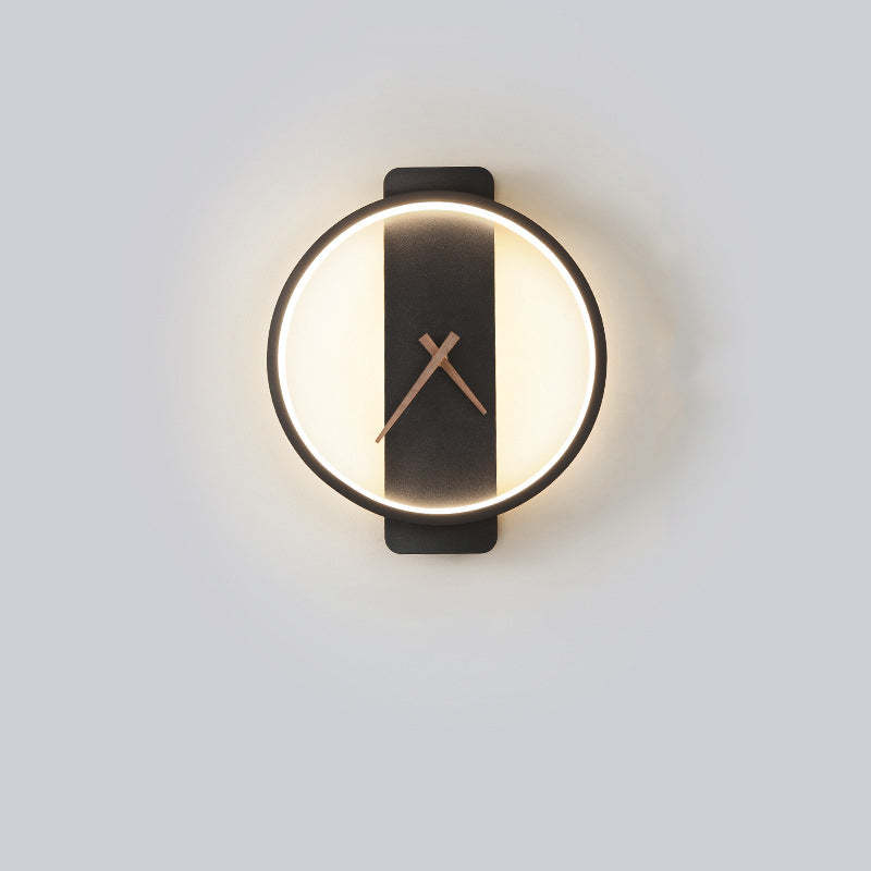 Nordic Moderno LED Orologio Applique Quadrato/Girare Metallo Acrilico Oro/Nero Soggiorno/Camera da Letto