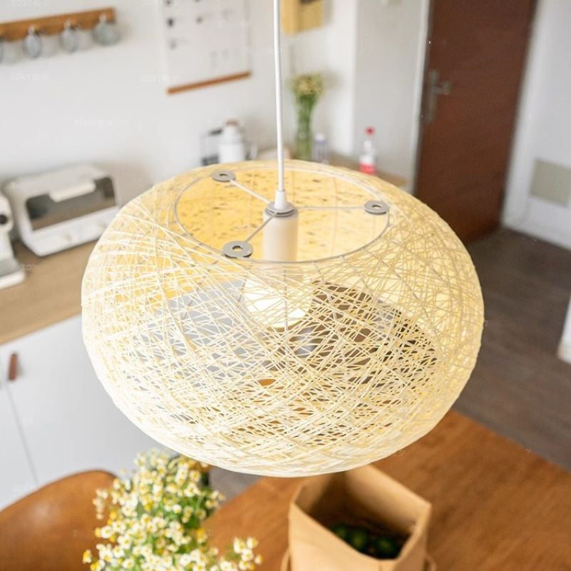 Ritta Design Nido Metallo Rattan LED Lampade a Sospensione Sala da Pranzo