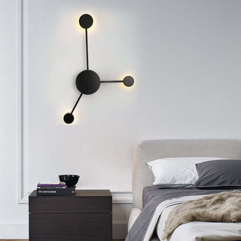 Arisha Moderna Nordica Applique Metallo Nero Design Rotondo Soggiorno/Camera da Letto