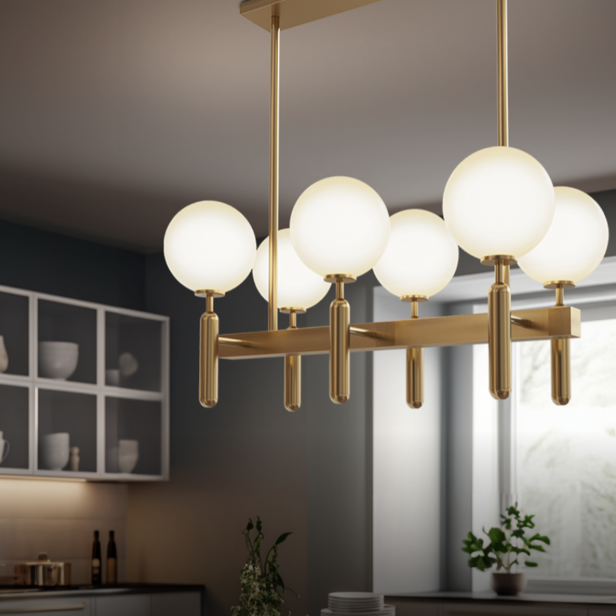Kristy LED Design Rotondo Metallo Lampade a Sospensione Oro Soggiorno
