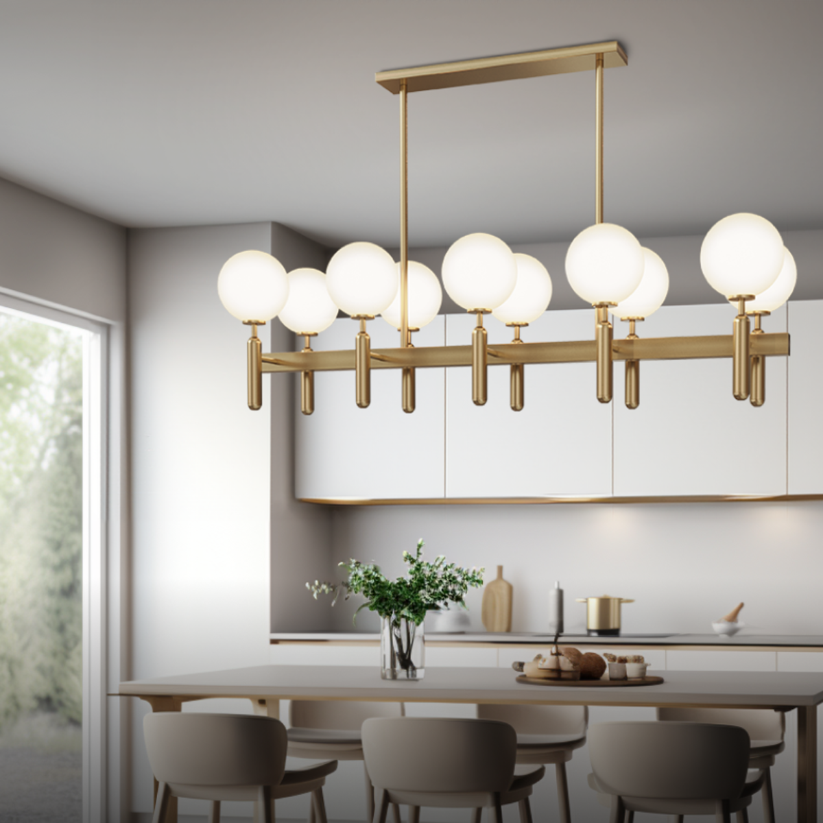 Kristy LED Design Rotondo Metallo Lampade a Sospensione Oro Soggiorno