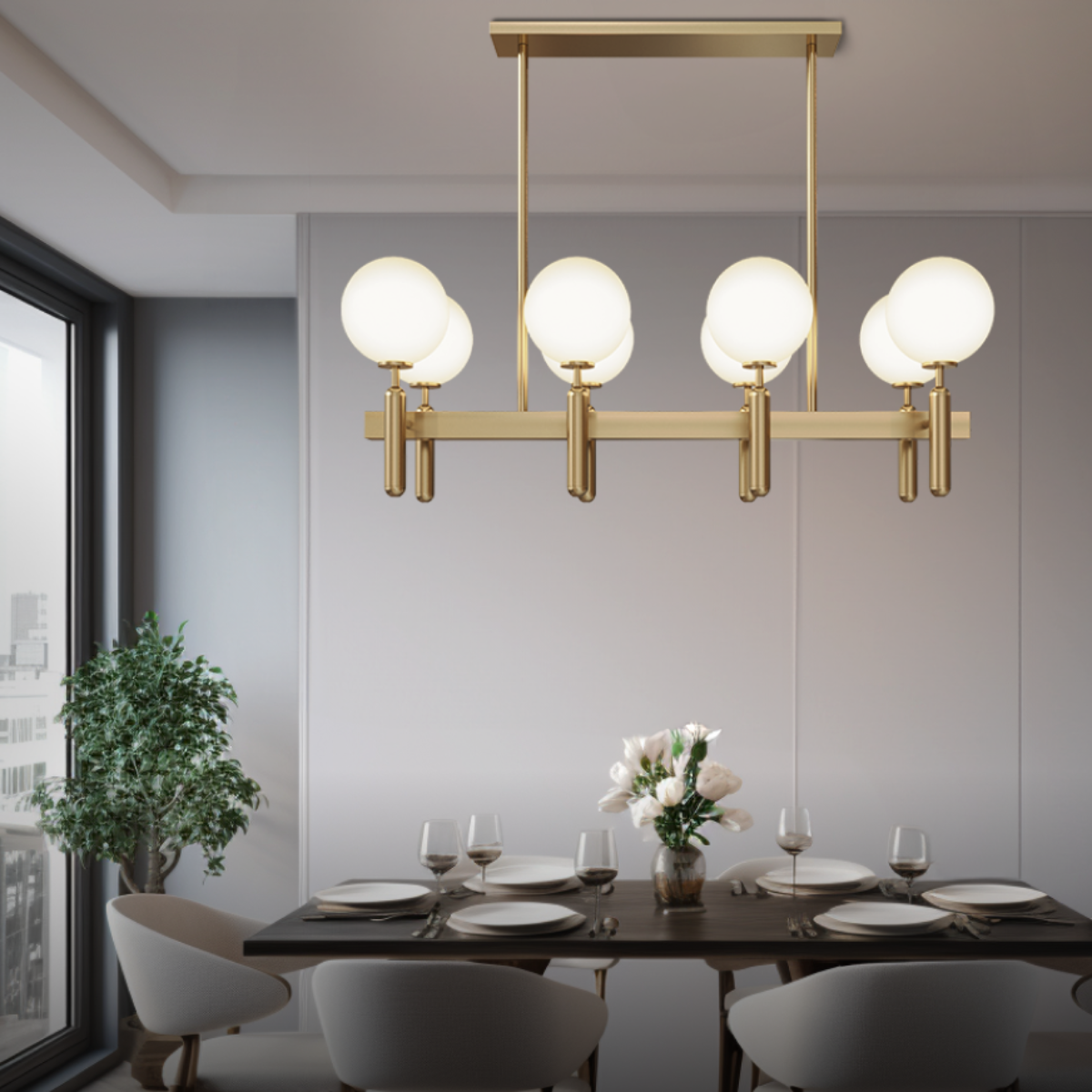 Kristy LED Design Rotondo Metallo Lampade a Sospensione Oro Soggiorno