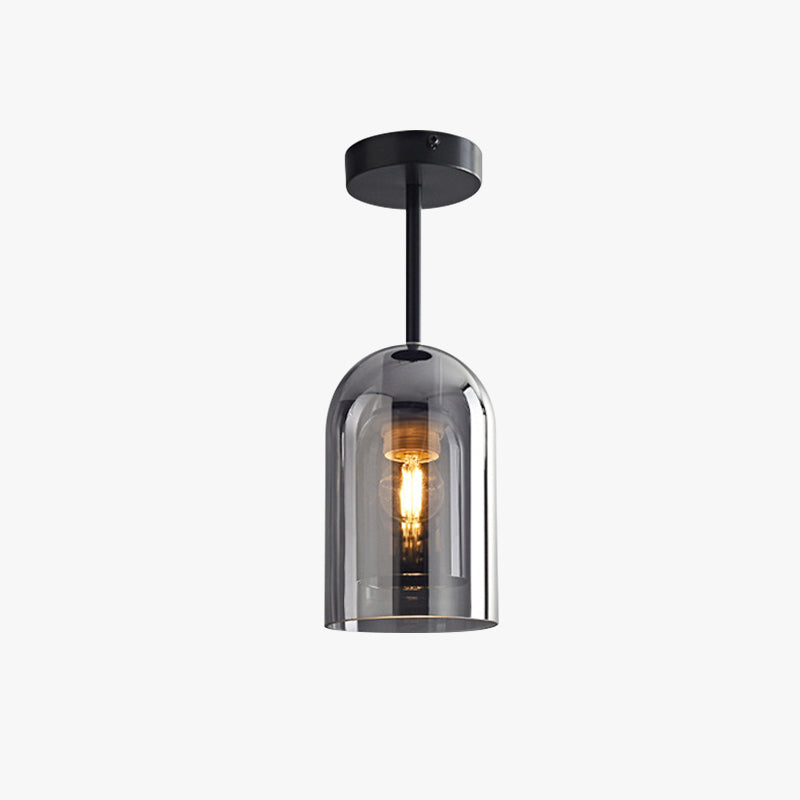 Arisha Moderna LED Plafoniere Cilindro Vetro Trasparente Cognac/Grigio Corridoio/Soggiorno/Camera da Letto
