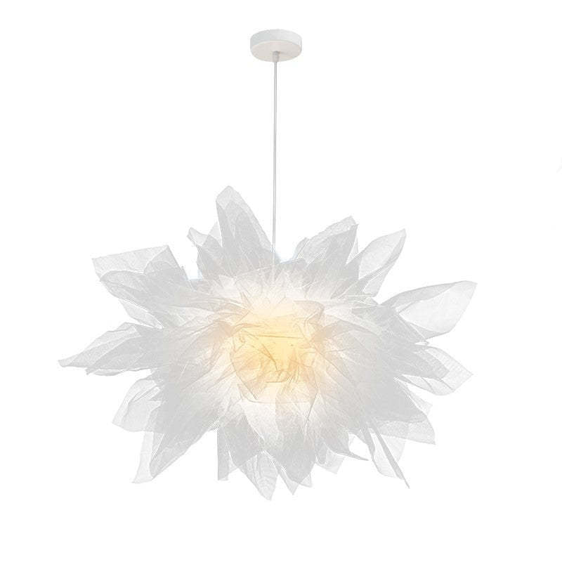 Arisha Moderna LED Lampada a Sospensione Tessuto Bianco Fiore Camera da Letto
