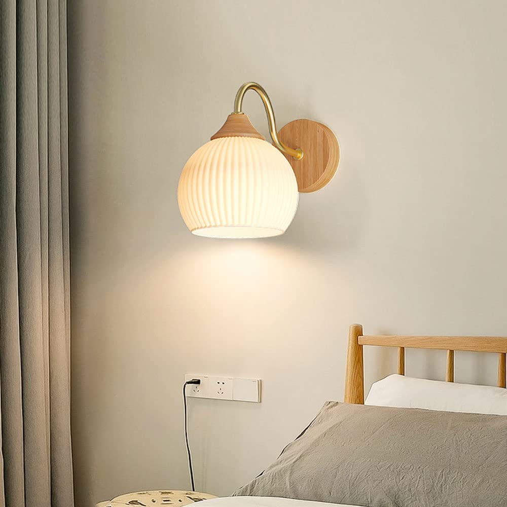 Muto Nordico Applique Resina Legno Bianco Camere da Letto Balcone